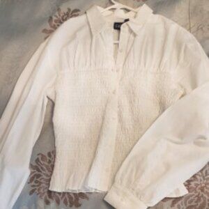 Brand new white Gap smocked blouse